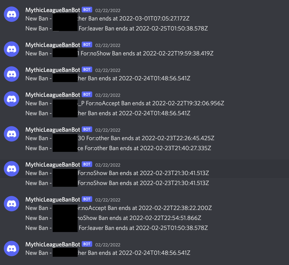 Mythic Ban Bot